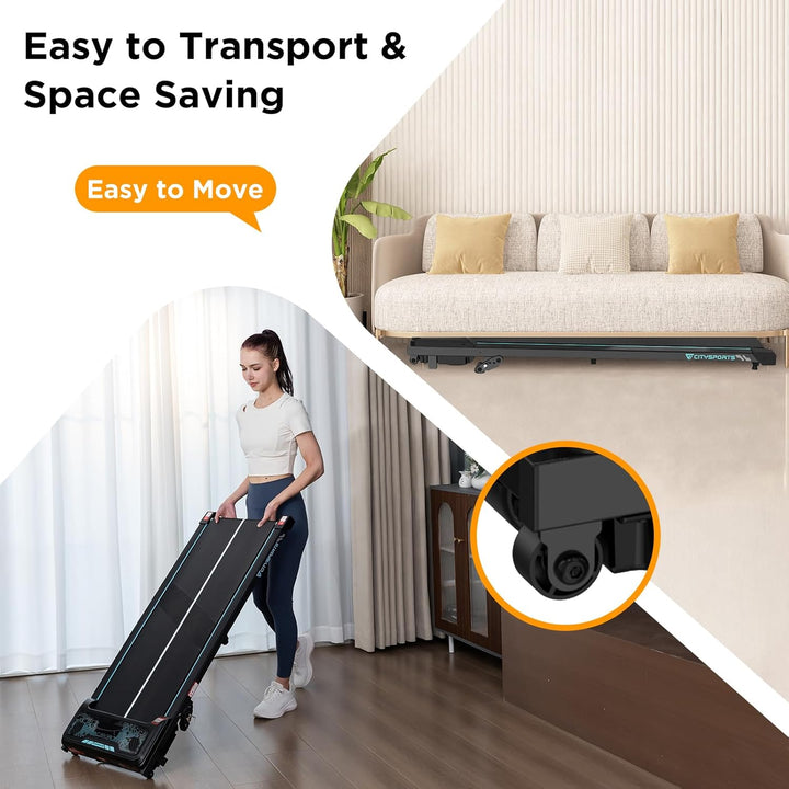 CITYSPORTS Laufband | Elektrisches Walking pad für Zuhause, Mit Bluetooth-Musikwiedergabefunktion, L