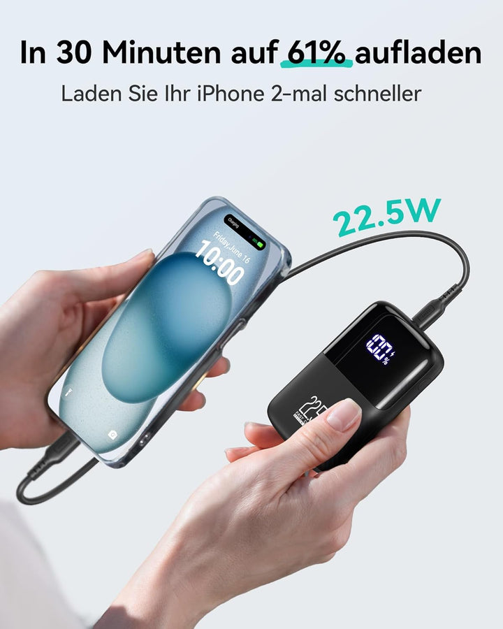 INIU Power Bank, 22.5W Fast Charging 10000mAh PowerBank Klein aber Stark, PD3.0 QC4.0 (USB C Input &