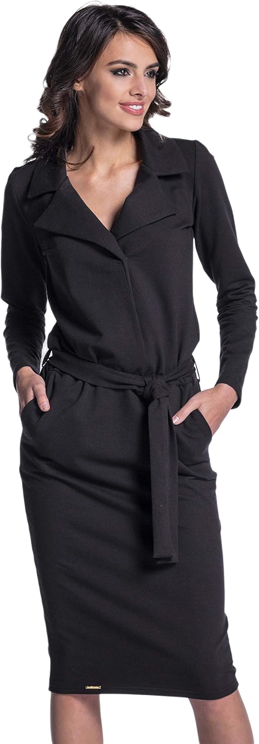Lemoniade Damen modisches Winter- / Herbstkleid Langarm (Made in EU) mit ausgefallenen Details und i