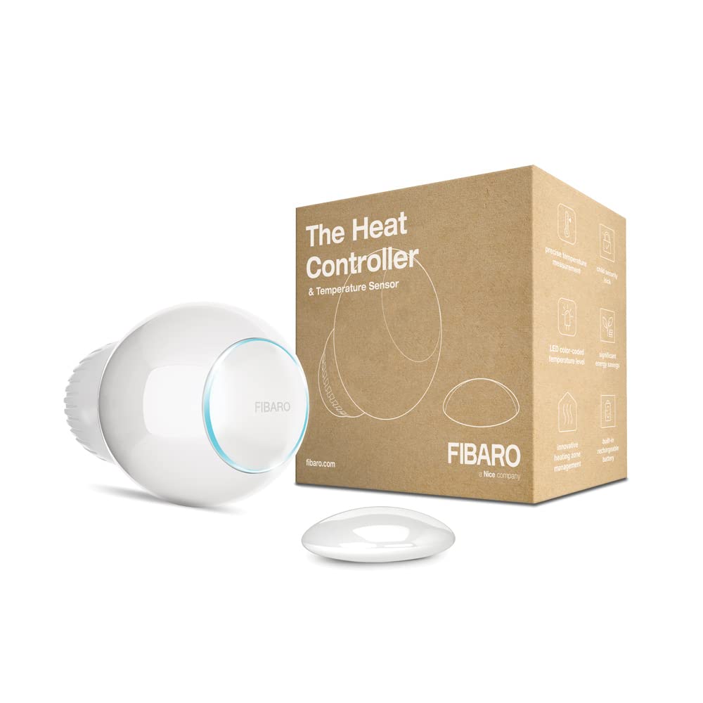 FIBARO The Heat Controller Starter Pack / Z-Wave Plus Heizungsthermostat, Wärmeregler mit Temperatur