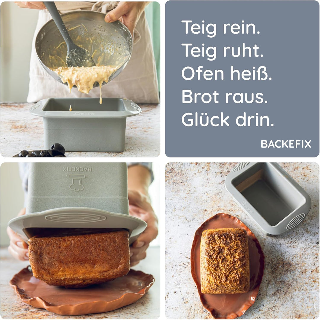 Backefix flexible Silikon Batzenform bis 500g, Kastenform klein 15cm, ideale grösse für Single-Haush