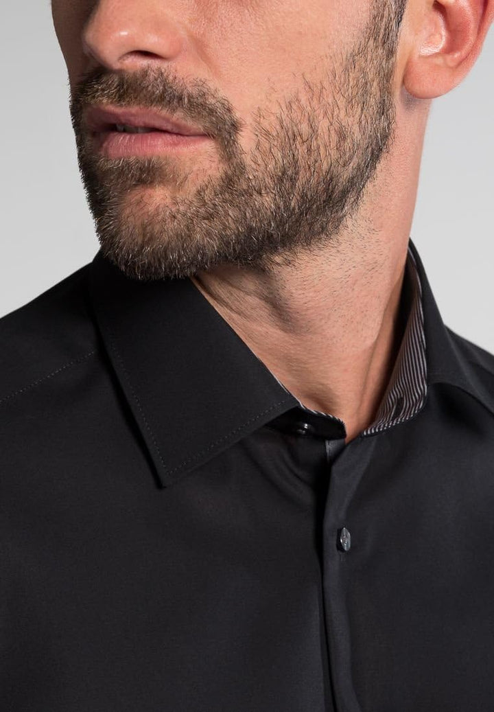 eterna Langarm Hemd MODERN FIT Popeline unifarben