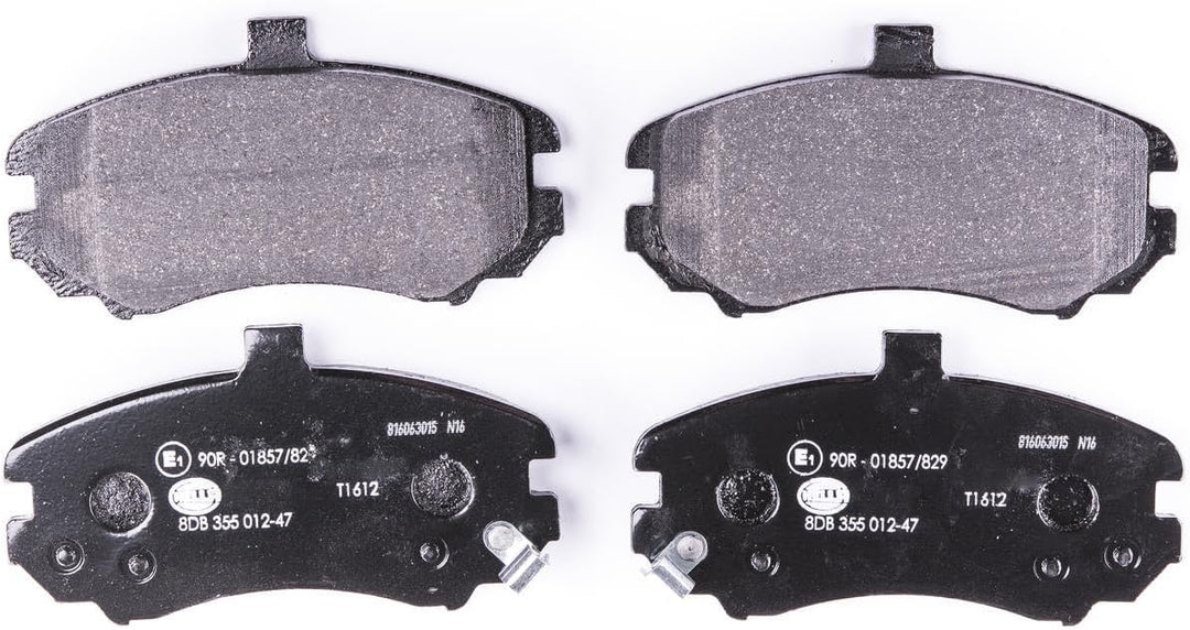 HELLA PAGID 8DB 355 012-471 Bremsbelagsatz - T1612 - Dicke/Stärke: 17mm - Bremssystem: Mando - mit a