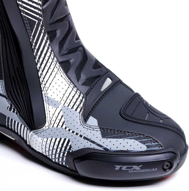 TCX Herren Rt-Race Pro Air Motorcycle Boot 40 EU Schwarz Weiss Grau, 40 EU Schwarz Weiss Grau