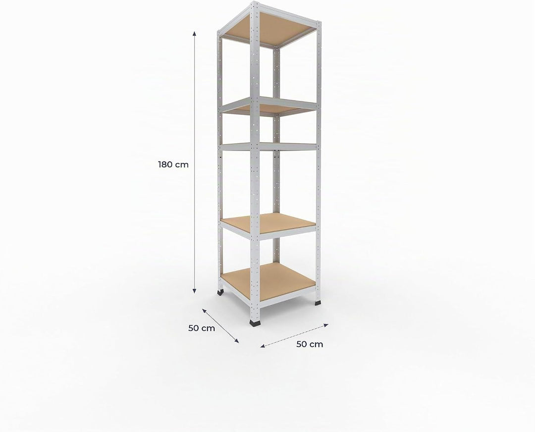 shelfplaza® 180x50x50cm HOME Schwerlastregal verzinkt/Metallregal mit 5 Böden/Kellerregal Metall, Ga