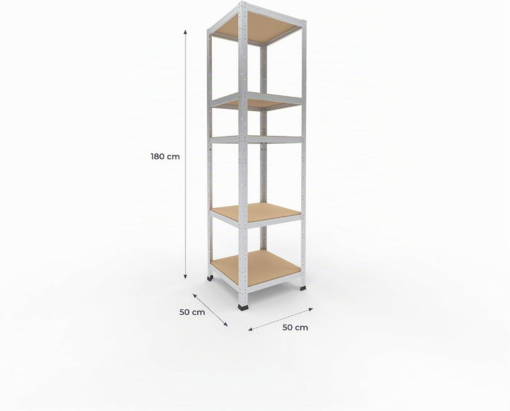 shelfplaza® 180x50x50cm HOME Schwerlastregal verzinkt/Metallregal mit 5 Böden/Kellerregal Metall, Ga