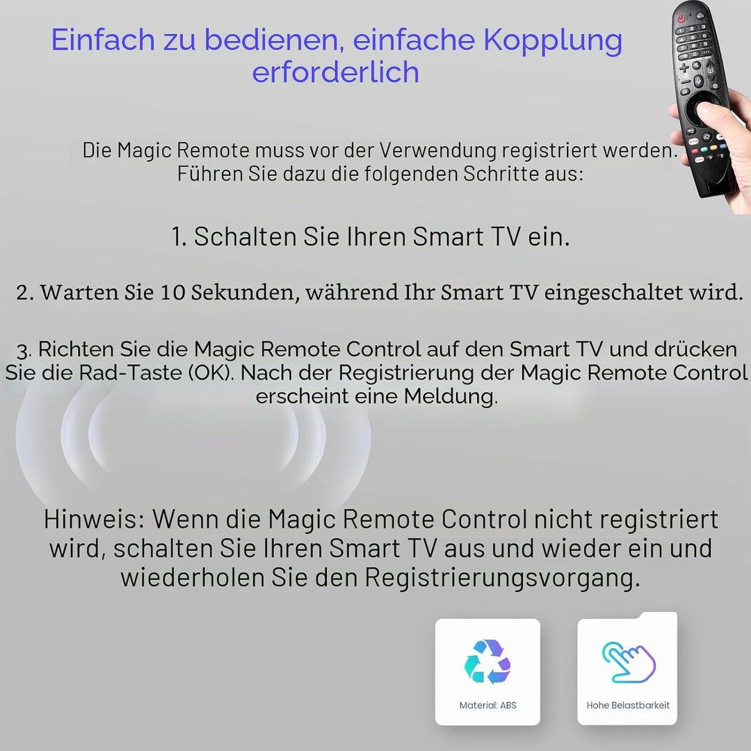 Sprach Magic Fernbedienung kompatibel mit LG OLED QNED NanoCell UHD 8K 4K Smart TVs AN-MR20GA MR21GA