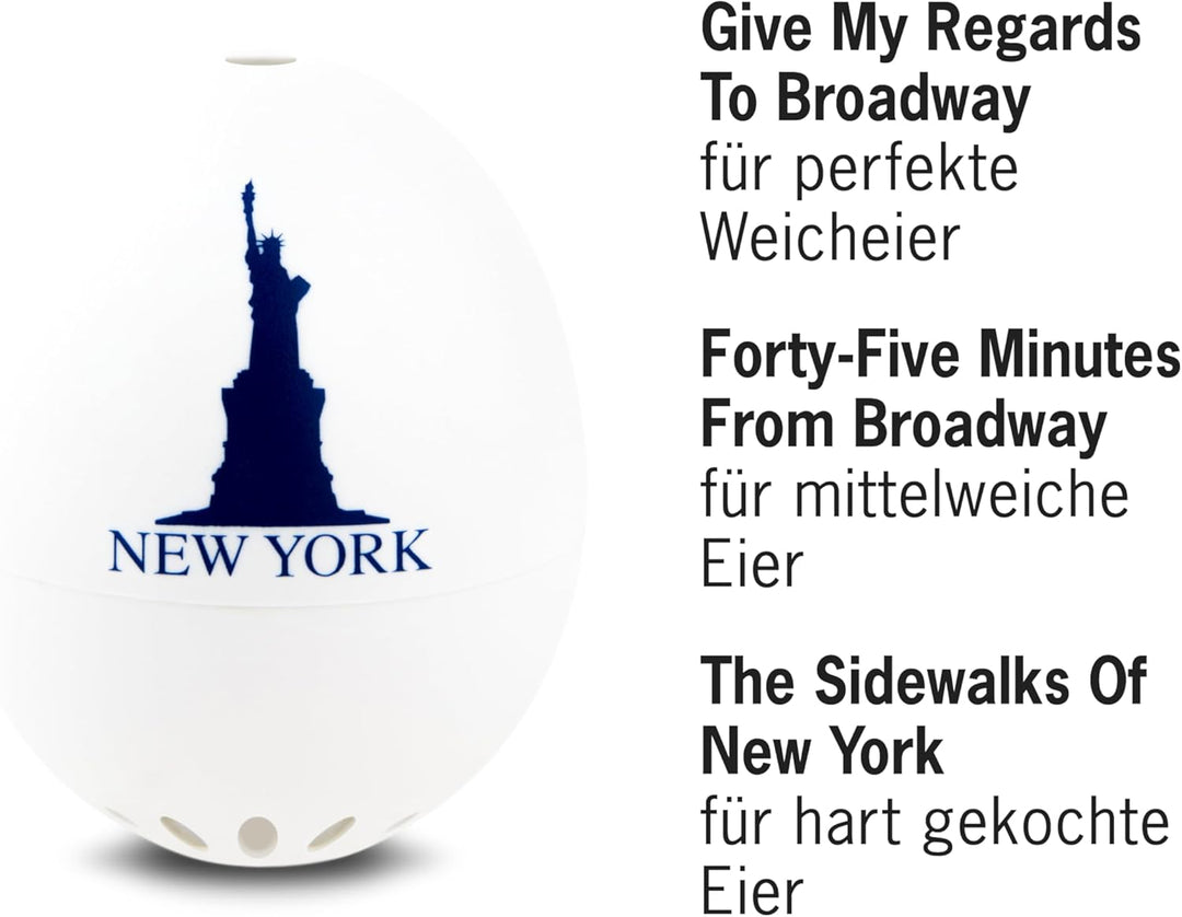 PiepEi New York - Singende Eieruhr zum Mitkochen - Eierkocher für 3 Härtegrade - New York Geschenk m