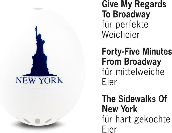 PiepEi New York - Singende Eieruhr zum Mitkochen - Eierkocher für 3 Härtegrade - New York Geschenk m
