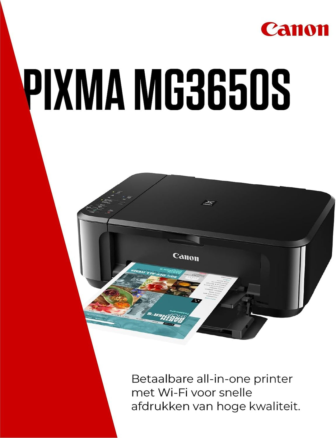 Canon PIXMA MG3650S Drucker Farbtintenstrahl DIN A4 (Scanner, Kopierer, Bürodrucker, 4.800 x 1.200 d