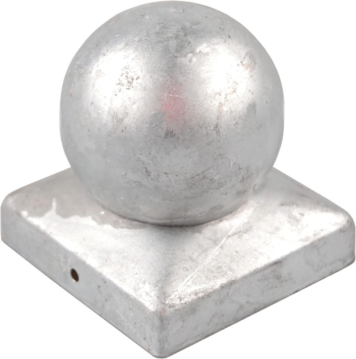 Baumarktplus 10x Pfostenkappe verzinkt Abdeckkappe für Pfosten Kugel 71 mm 7 x 7 cm