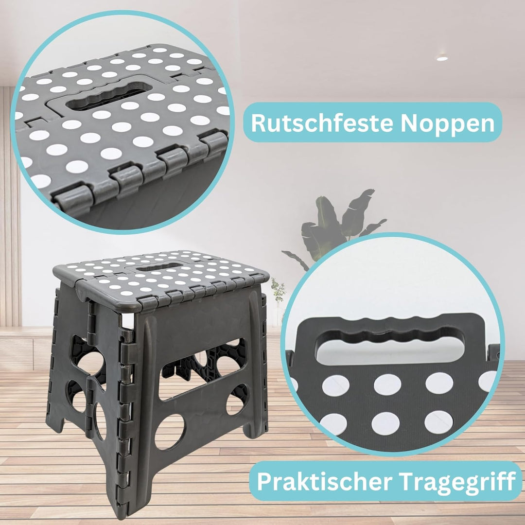 Hocker Tritthocker faltbar für Erwachsene und Kinder bis 150 kg Klapphocker aus Kunststoff rutschfes