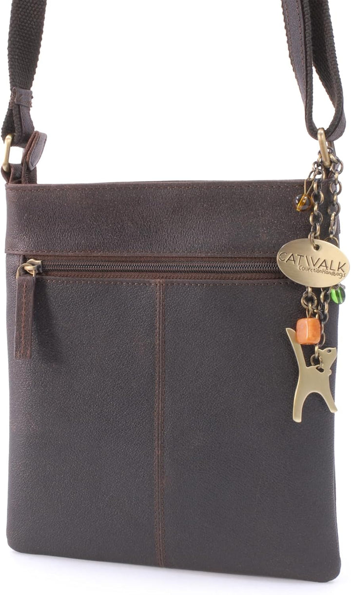 Catwalk Collection Handbags - Leder - Klein Umhängetasche Messenger/Schultertasche - iPhone Kindle -