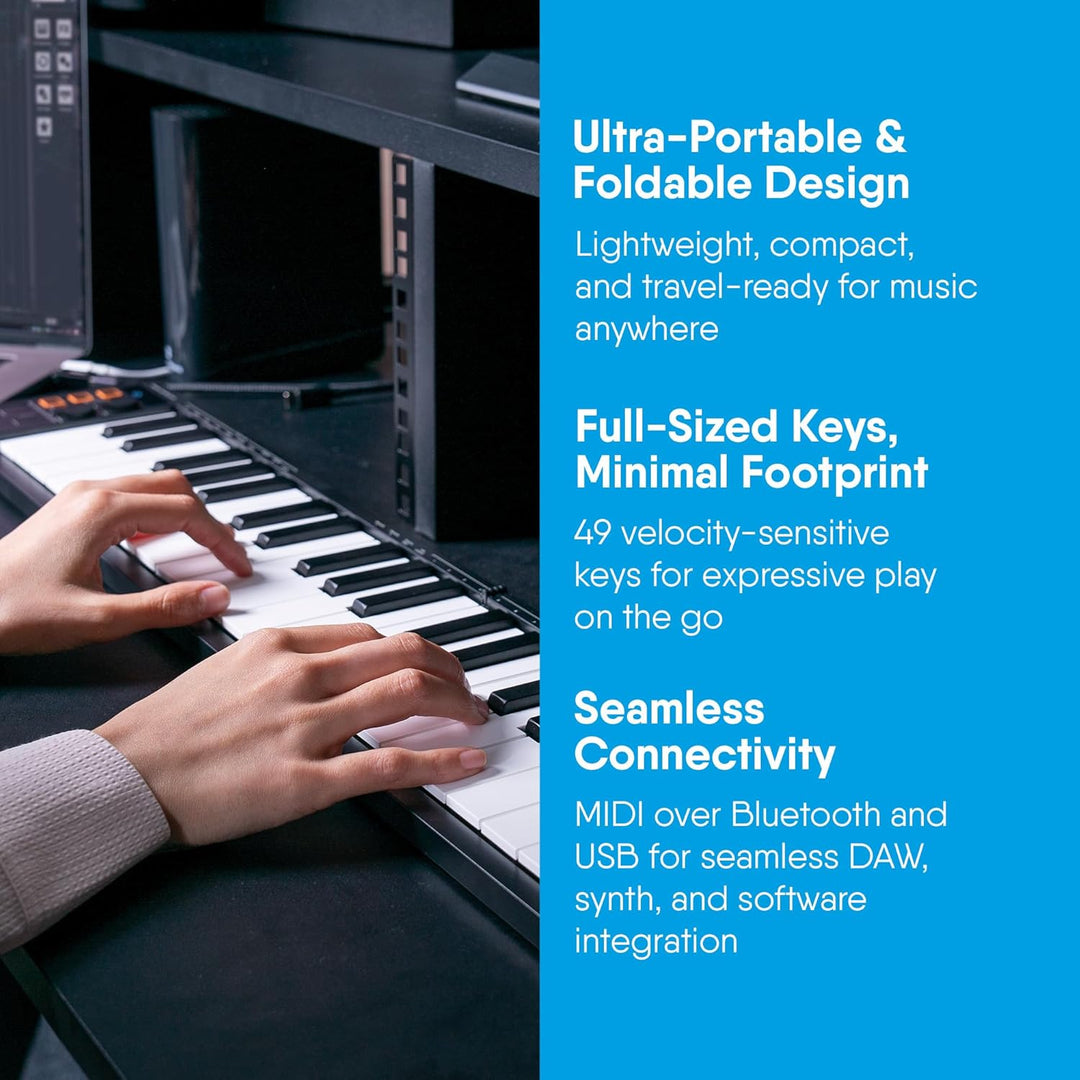 Carry-on von Blackstar FC-49 Klappbares USB Midi / Midi Over Bluetooth Controller Keyboard Eingebaut