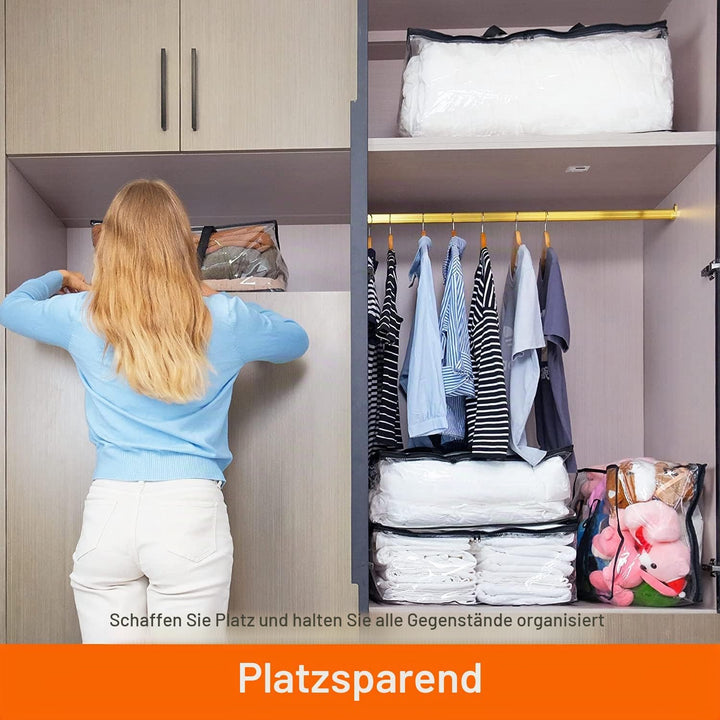 Vieshful 7 Stück Transparente Plastik Aufbewahrungstasche, 110L Organizer Aufbewahrungsbox Kleiderau