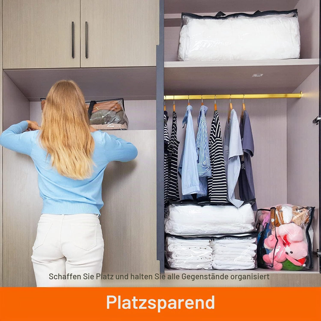 Vieshful 5 Pack Aufbewahrungsbeutel Löschen 110L Übergross Kleidertaschen mit Doppelten Reissverschl