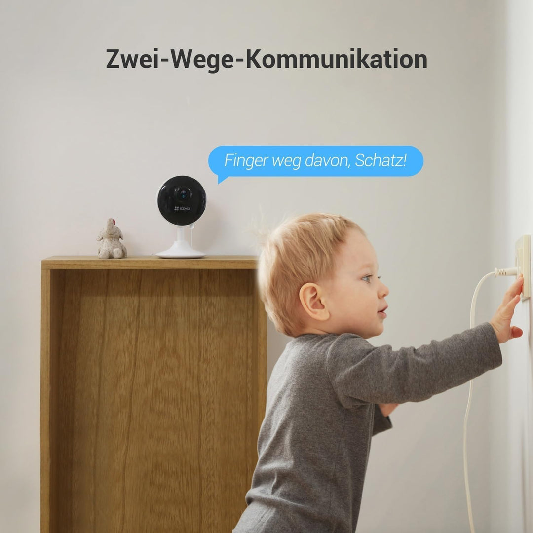 EZVIZ 1080P WLAN IP Kamera, Überwachungskamera Innen mit Zwei-Wege-Audio, Magnetfuss für einfache In