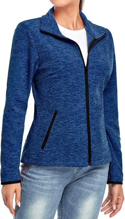 Soneven Fleecejacke Damen, Damen Fleece Jacke mit Durchgehendem Reissverschluss Langärmlig Leicht Fu