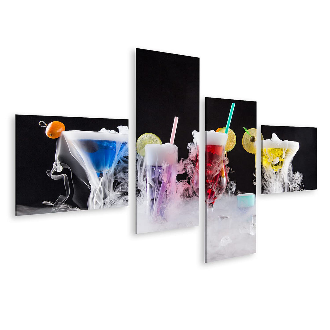 islandburner Bild auf Leinwand Cocktail Mit Eisdampf Auf Bar Bilder Wandbilder Poster Leinwand 150x8
