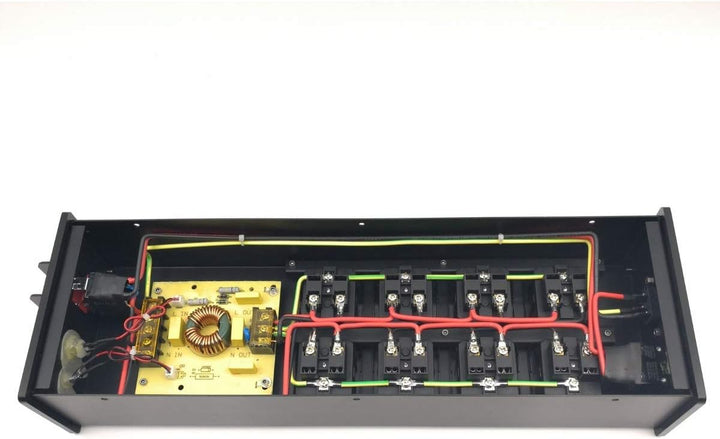 WAudio HiFi Netzfilter W-4000B, 8 Mehrfach Steckdosen mit Überspannungsschutz und Phasenlicht, Schwa