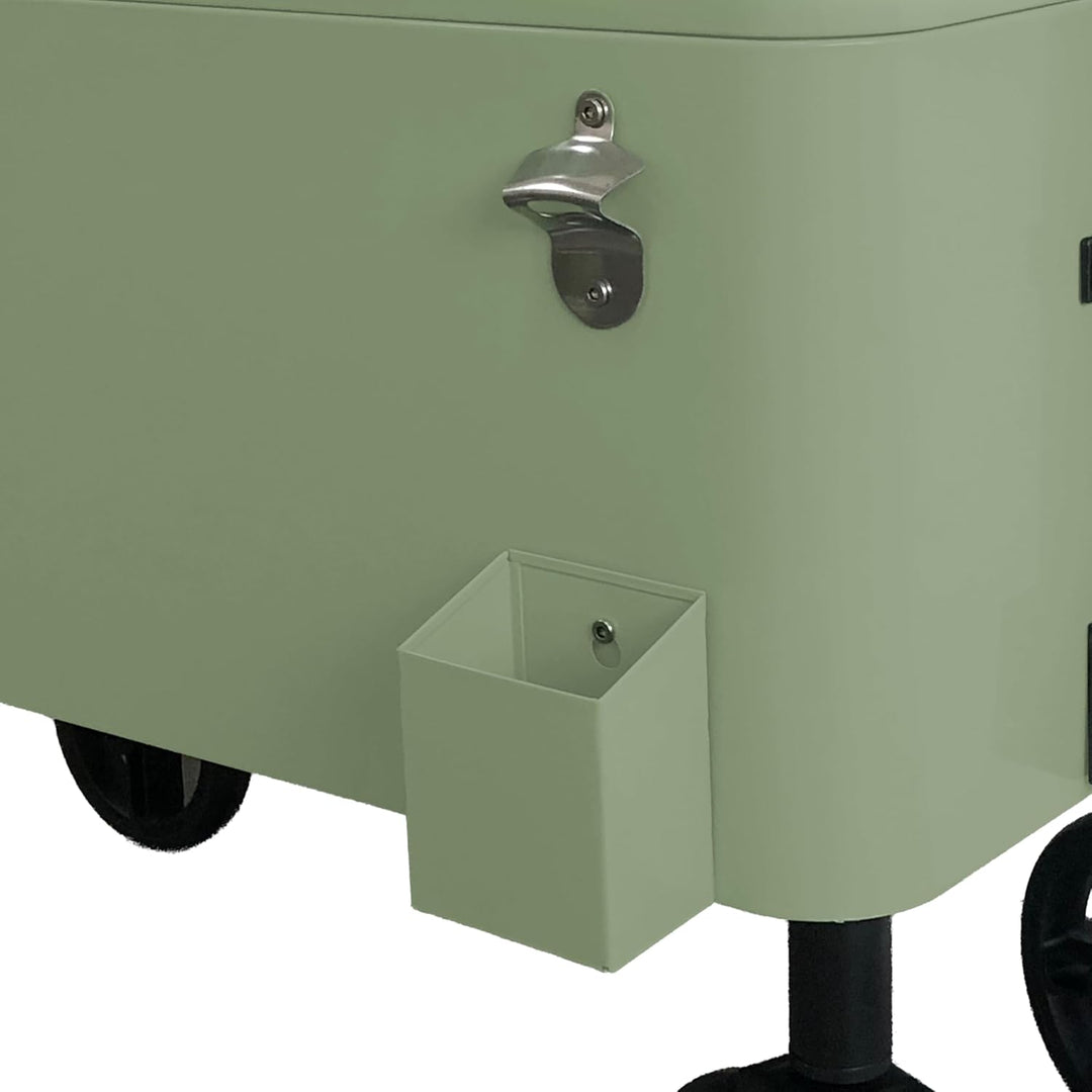AXI Retro Getränkekühler | Bollerwagen/Kühlwagen/Kühler mit Rollen - 76 Liter | Fahrbare Kühlbox für