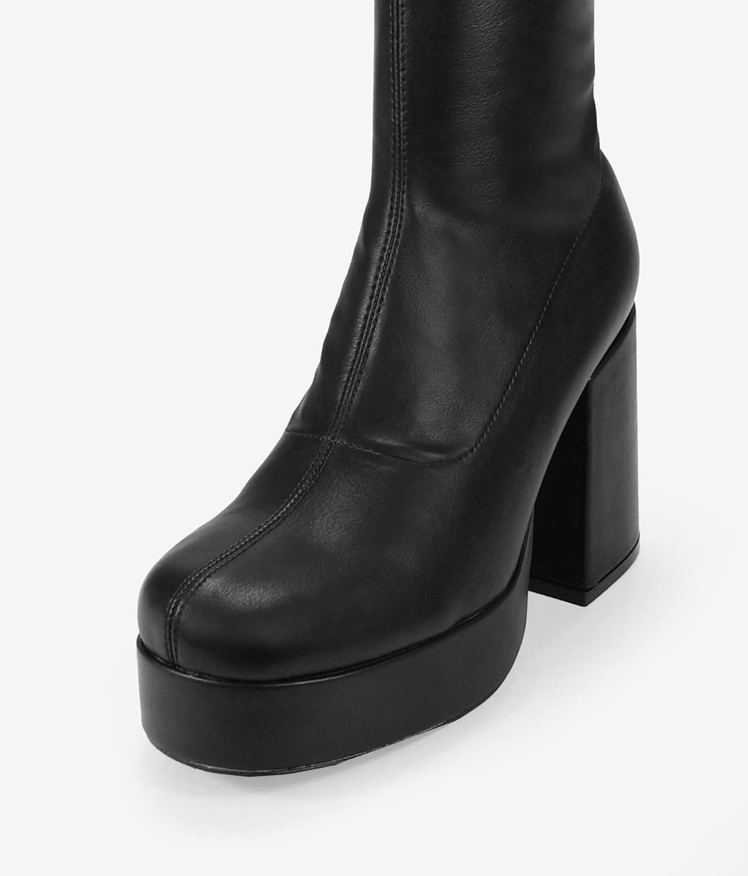 BOSANOVA 39,5 cm hohe Stiefel mit Plateau-Sohle mit breitem Absatz, Reissverschluss, Damenschuhe, Sc