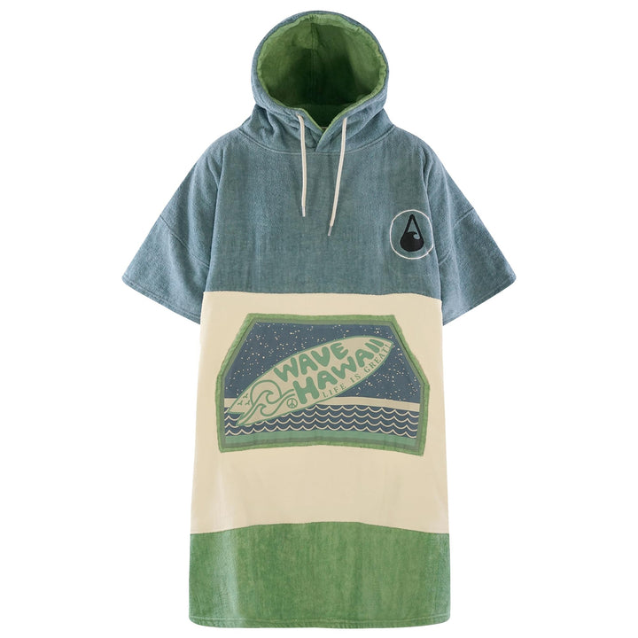 WAVE HAWAII Curitiba Surfponcho für Körpergrössen von 170-200 cm Poncho 100% ÖKO Baumwolle Velours U