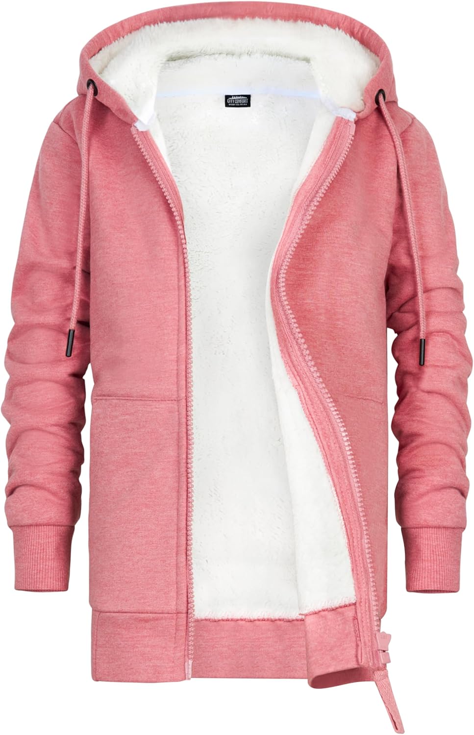 CityComfort Pullover Mädchen mit Fleece-Futter und Kapuze, Fleecejacke Kinder Mädchen Zipper Hoodie