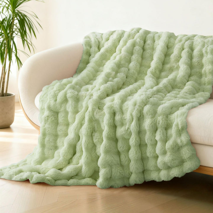 Kuscheldecke 200x230 cm, Kaninchen Plüsch Decke, Super Soft Wohndecke Dick 1000GSM Couchdecke Warme