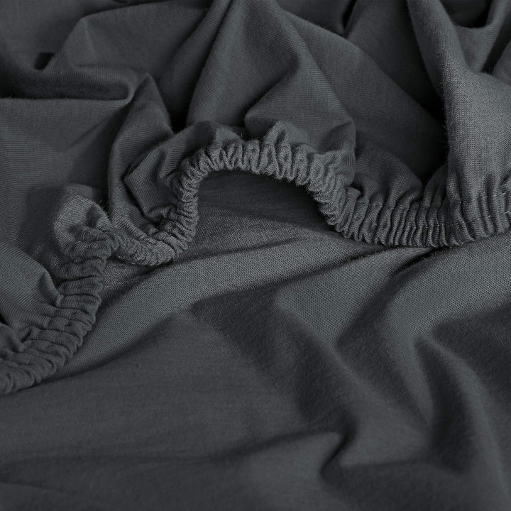 Erwin Müller Spannbettlaken, Spannbetttuch Memmingen Interlock-Jersey anthrazit Grösse 90x210-100x22