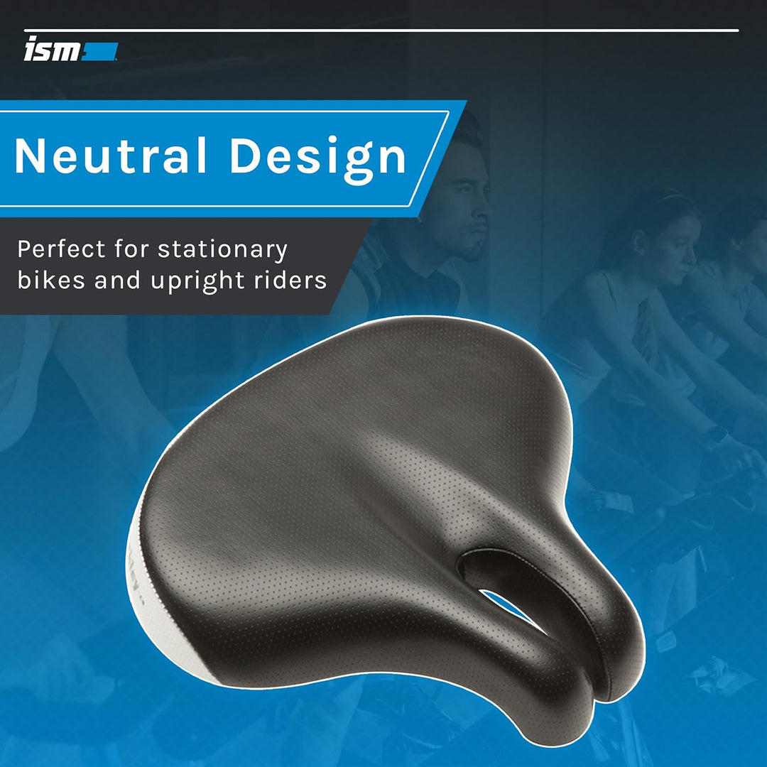 ISM Comfort Series Noseless Bike Saddle for Upright Riders - Anatomic Relief Bicycle Saddle for Hybr