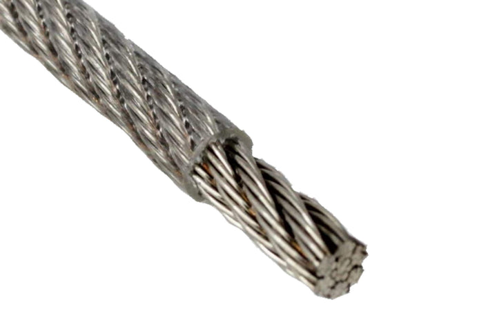 Drahtseil 3 / 4mm 25 Meter Geländerseil 3/4mm Edelstahl 7X7 ummantelt PVC klar EN 1.4401 mittelweich