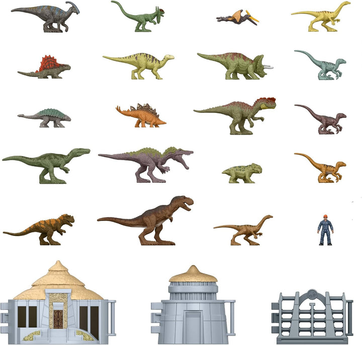 Mattel Jurassic World Adventskalender, 24 Tage, 19 Mini-Dinosaurier