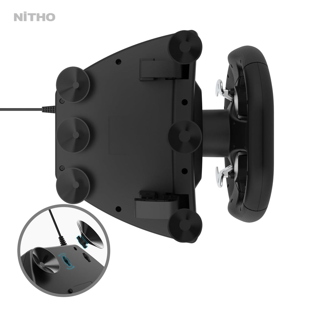 NITHO Drive Pro ONE V24 Gaming Rennlenkrad mit Pedalen, 270 Grad Spiele Lenkrad für PS4, PC, Xbox On