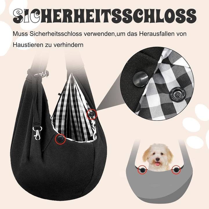 Hundetragetasche, Tragbare Haustier Hundetasche mit Verstellbare Schultergurt und Fronttasche Wendba