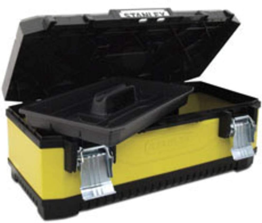 Stanley Werkzeugbox / Werkzeugkoffer (50x30x22cm, aus Metall-Kunststoff mit robuster Konstruktion, K
