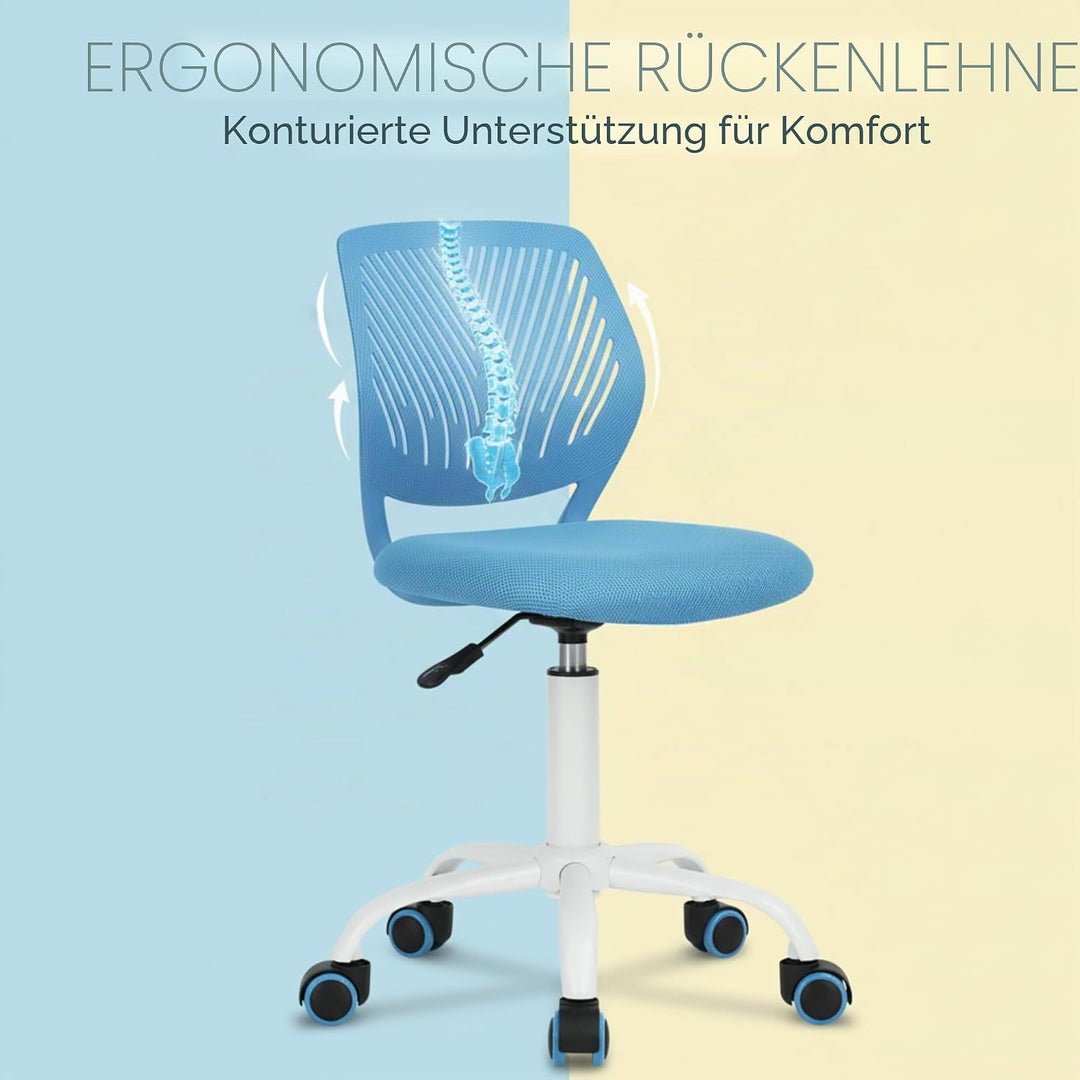 Homy Casa Schreibtischstuhl Verstellbarer drehbarer Bürostuhl Stoffsitz Ergonomischer Arbeitsstuhl o