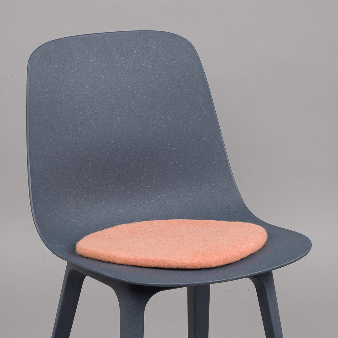 myfelt Flache Filz-Sitzauflage/Stuhlauflage - Lea - rund, 36 cm, Lachsfarben, Lachsfarben