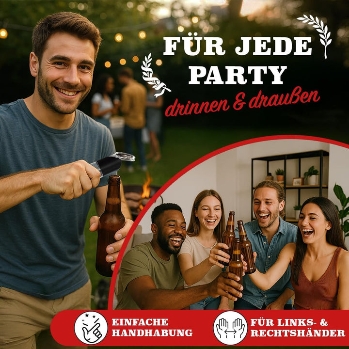 wortek Flaschenöffner mit Auffangbehälter Getränkeöffner Geschenke für Männer Weihnachten - Bier Ges
