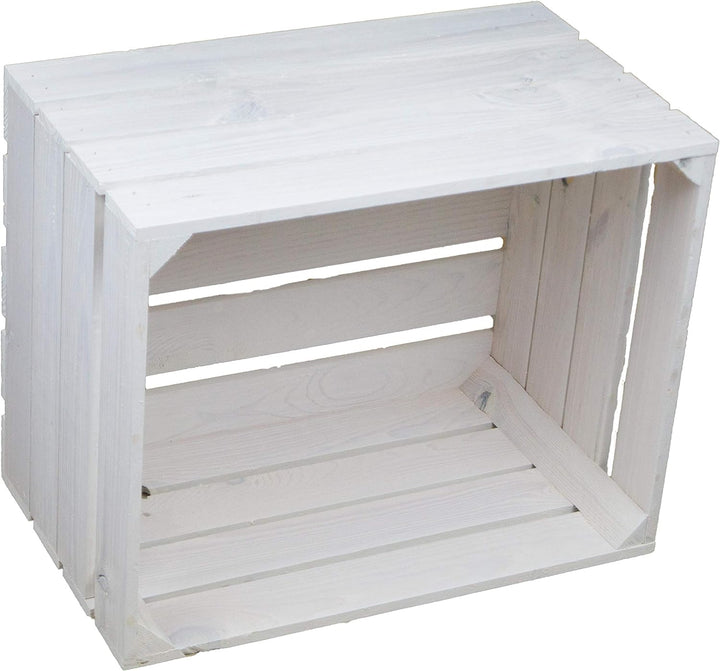 4er Set Massive Obstkiste Apfelkiste Weinkiste aus dem Alten Land +++ 50 x 40 x 30 cm (NEU Weiss 2 x