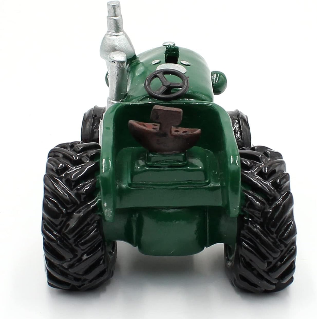 Dekohelden24 Spardose als Traktor aus Poly - Sparauto - Sparbüchse in grün mit Gummiverschluss, Grös