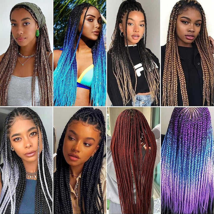 Box Crochet Braids Haarverlängerungen 6 Packs 24 Zoll Synthetische Flechtfrisur 22 Stränge/Pack Croc