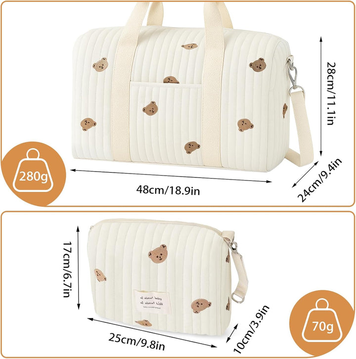 Grosse Krankenhaustasche für Mamas, Wickeltasche & Kinderwagentasche, Baby Wickeltasche, Mommy Bag a