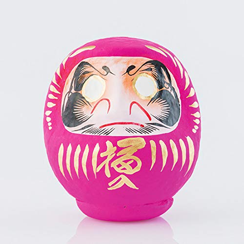 Daruma Japanischer Amulett 12 cm, Aus Pappmaché, Grösse 2 (Rose), Rose
