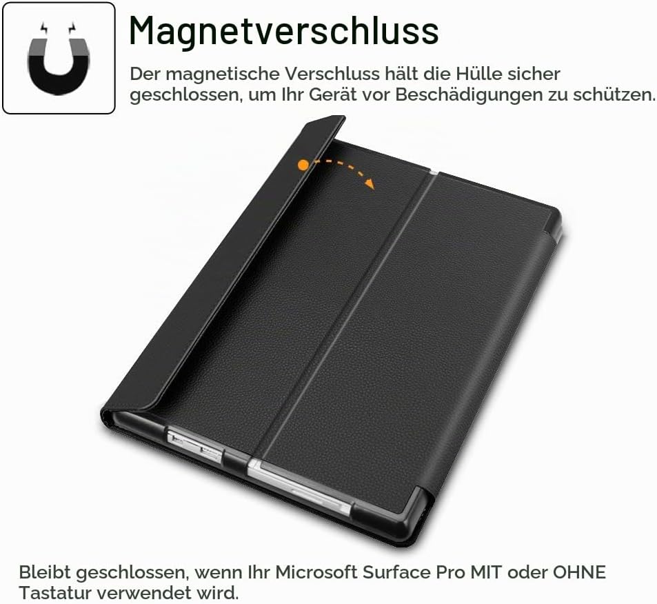 Fintie Hülle für Microsoft Surface Pro 7/7 Plus / 6/5, Business Schutzhülle mit Harter Schale, anpas