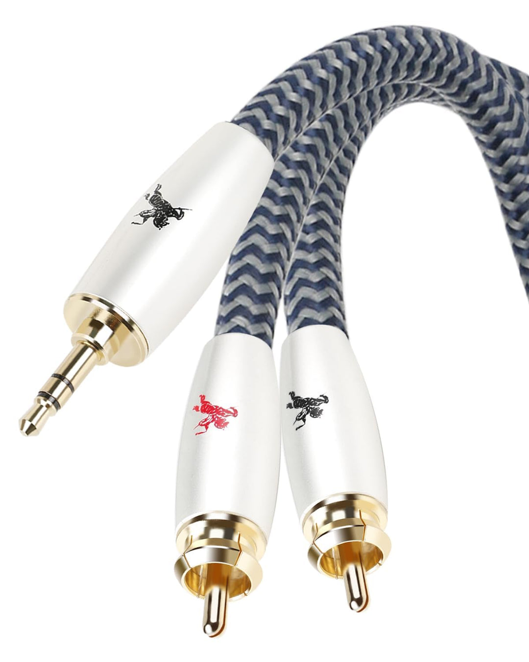 Impeto Cinch auf Klinke 3.5 Y Kabel Adapter [1m] Aux auf 2 RCA kabel Audio Kabel, 6N OFC 3,5mm Klink