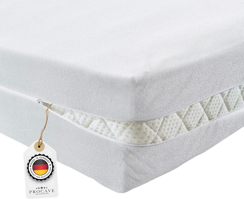 PROCAVE Matratzenbezug Frottee unversteppt 120 x 220 cm | Matratzen-Höhe 10-15cm | Matratzenschoner