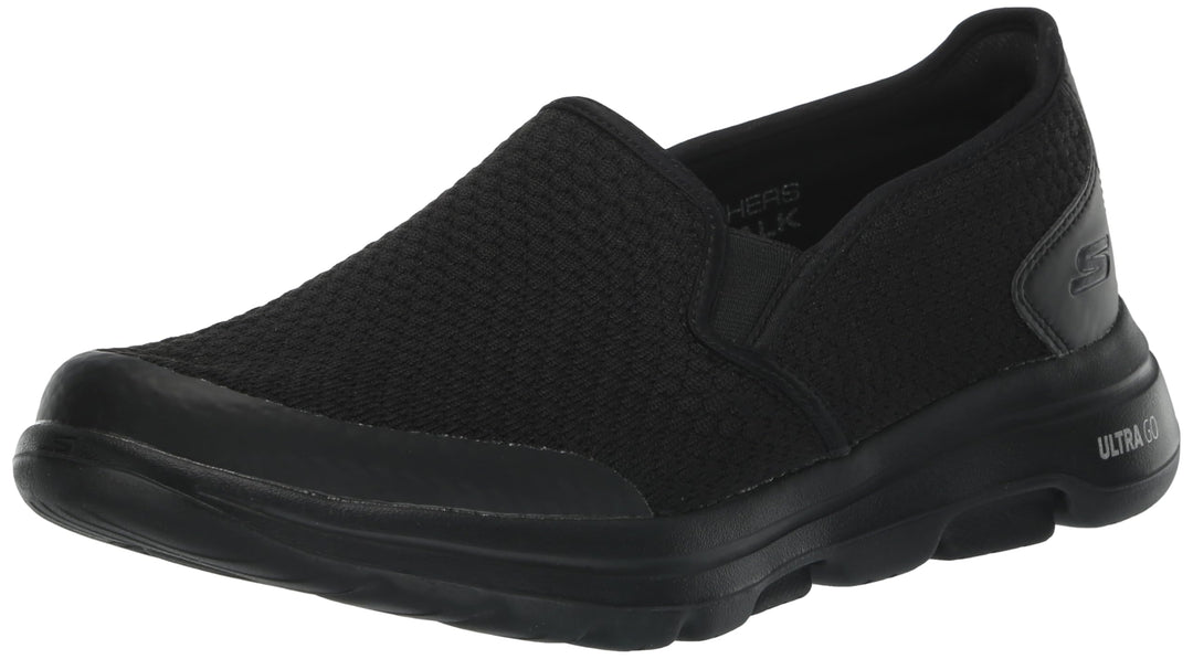 Skechers Herren Go Walk 5 Apprize Slip On Sneaker 42 EU Black Textile Synthetic Black Trim, 42 EU Bl