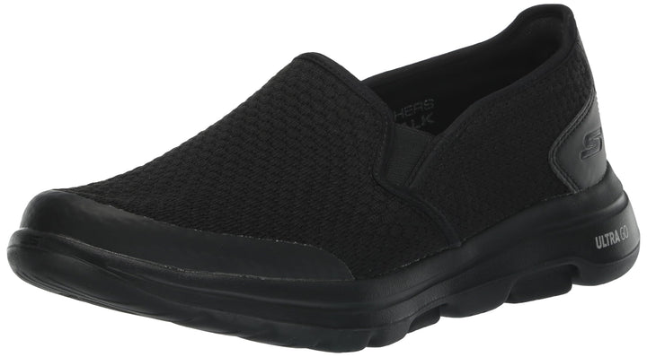Skechers Herren Go Walk 5 Apprize Slip On Sneaker 42 EU Black Textile Synthetic Black Trim, 42 EU Bl