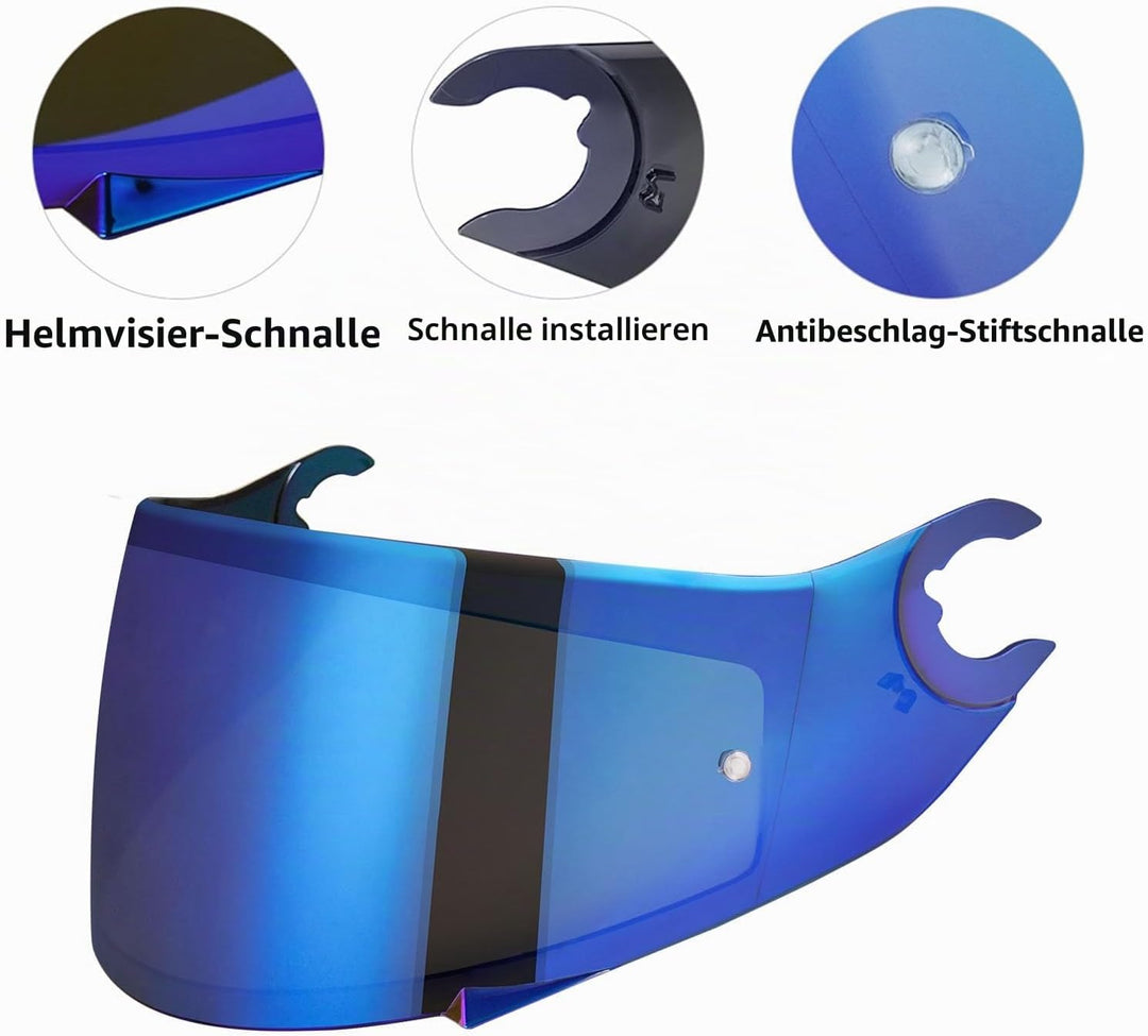 Motorradhelm Visier für Shark D Skwal D-Skwal 2 Spartan Carbon,Helmvisier Motorrad Windschutz Helm O